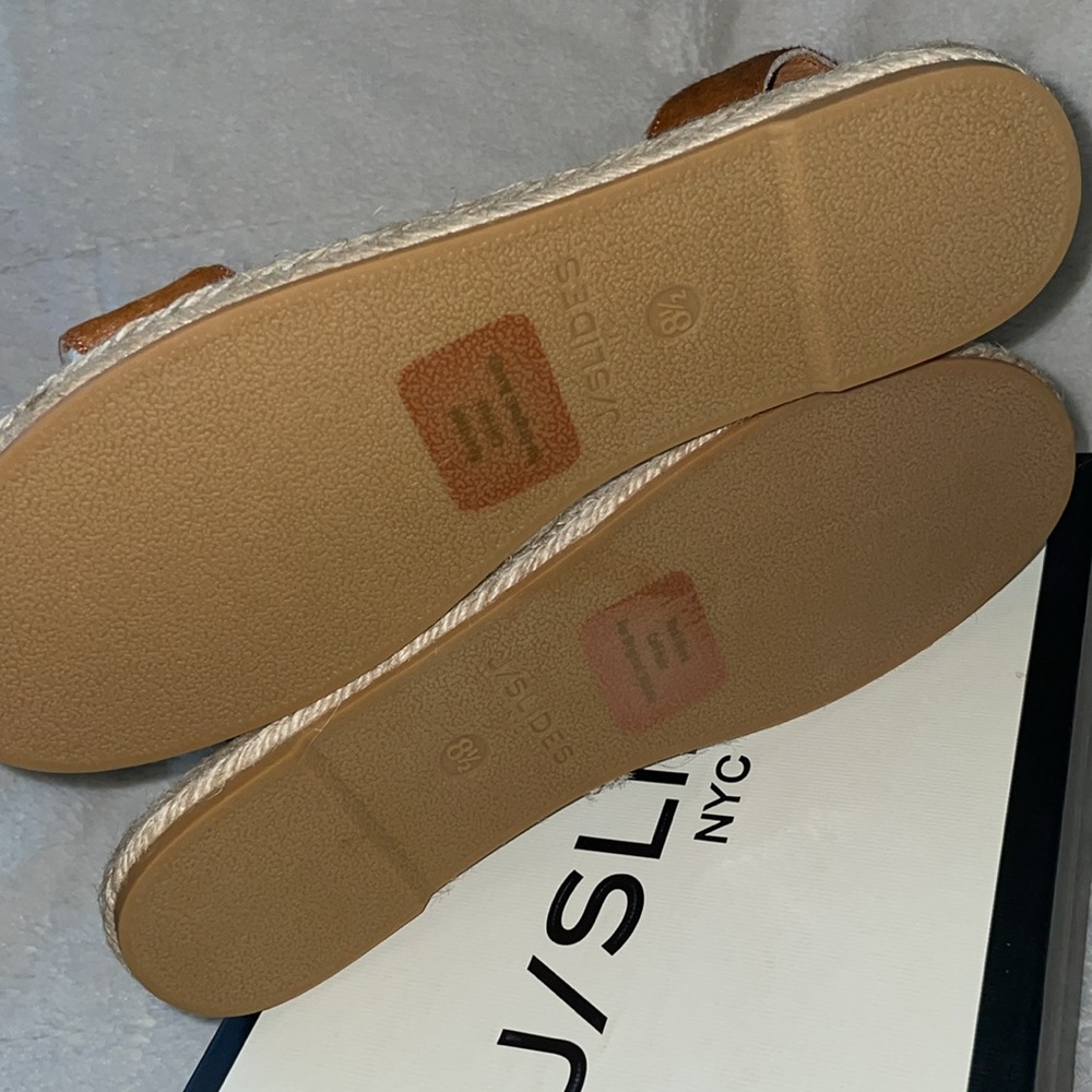 NWT J/SLIDES ROSIE Tan Pony Hair Leather Sandal - Picture 14 of 16